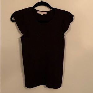 Loft flutter cap sleeve sweater tee